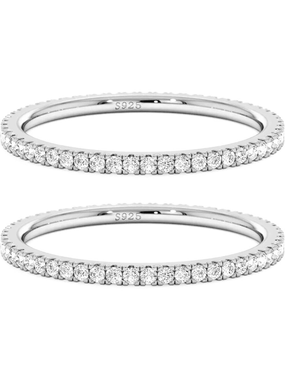 2mm Sterling Silver Gold Eternity Rings | Engagement & Wedding Bands